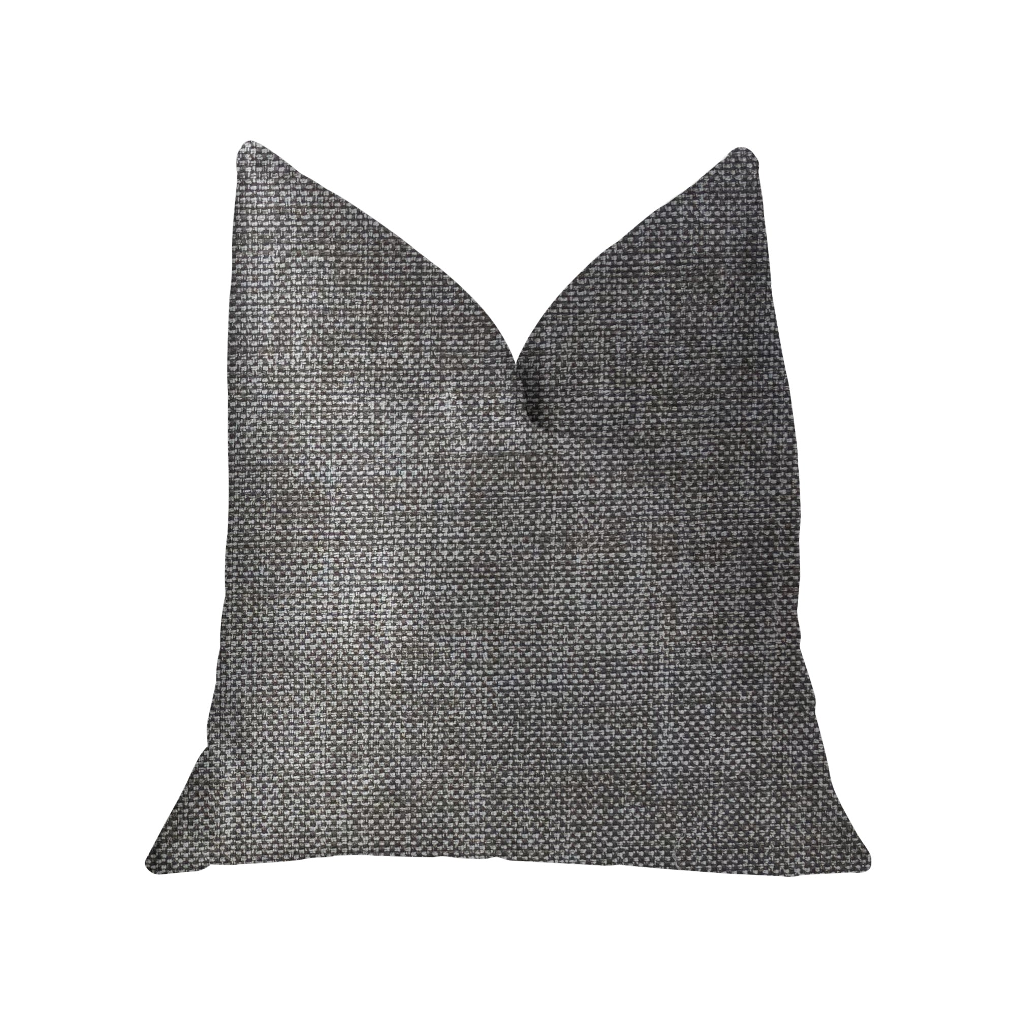 Grey Pebble Silver Luxury Throw Pillow with elegant design and invisible zipper, handmade in the USA.