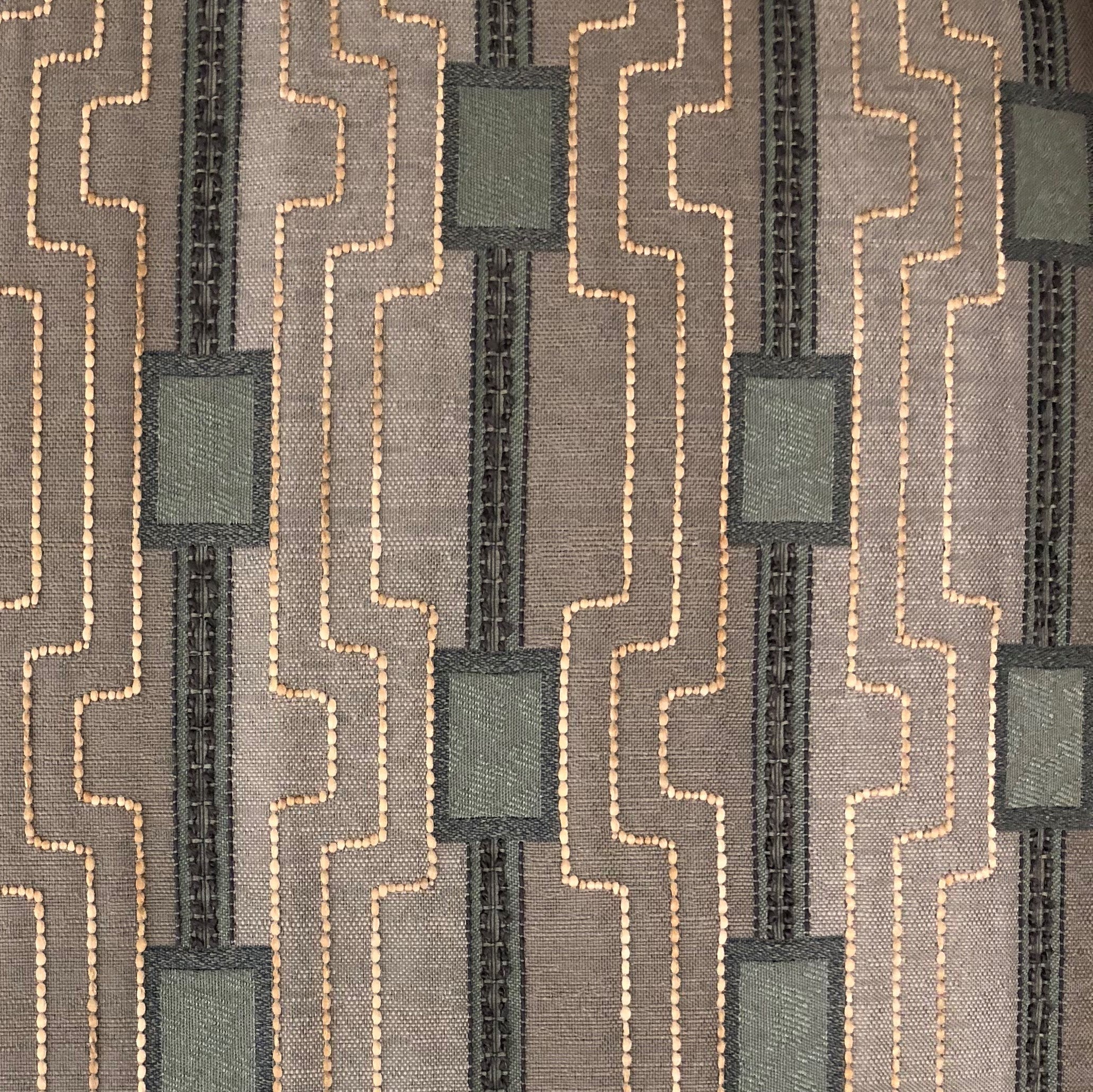 Gusto Square Blue Luxury Throw Pillow featuring a geometric pattern, handmade in the USA with a vibrant blue color.