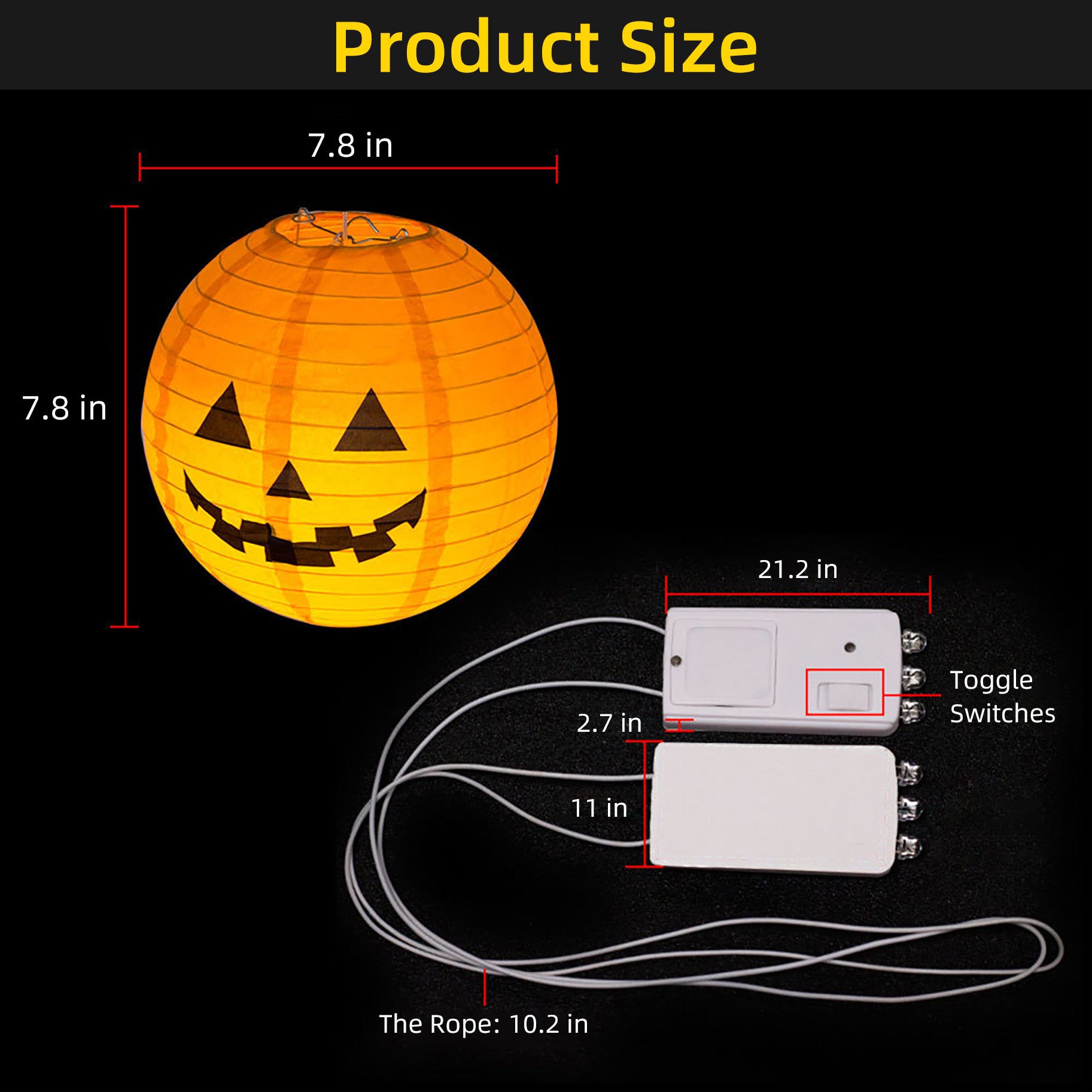 A set of 10 battery-operated Halloween Smiley Pumpkin Lantern Lights, featuring cheerful pumpkin faces and a warm white glow, perfect for festive decorations.