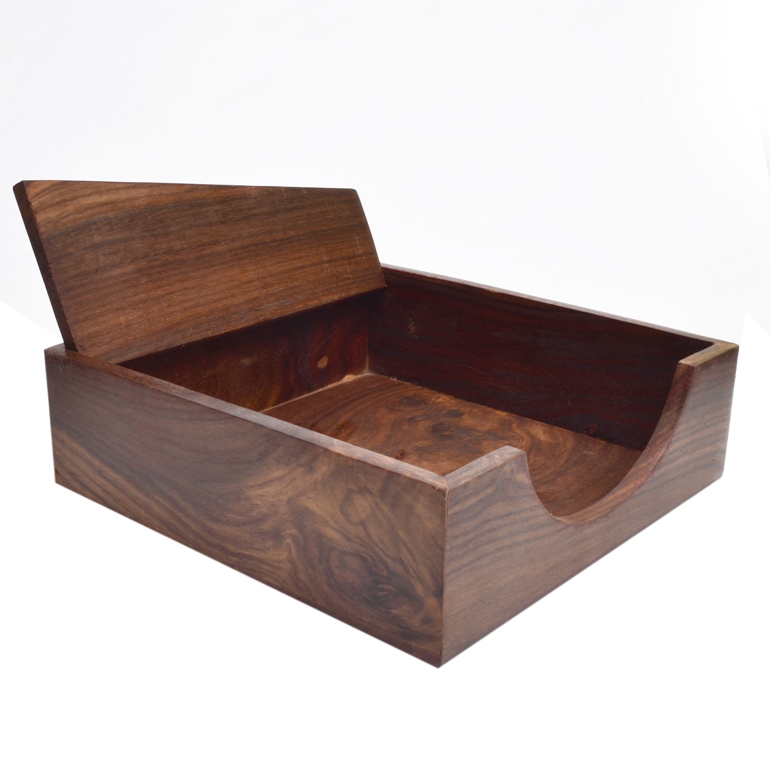 Hand carved rosewood wooden tissue paper rack napkin holder showcasing intricate craftsmanship and elegant design.