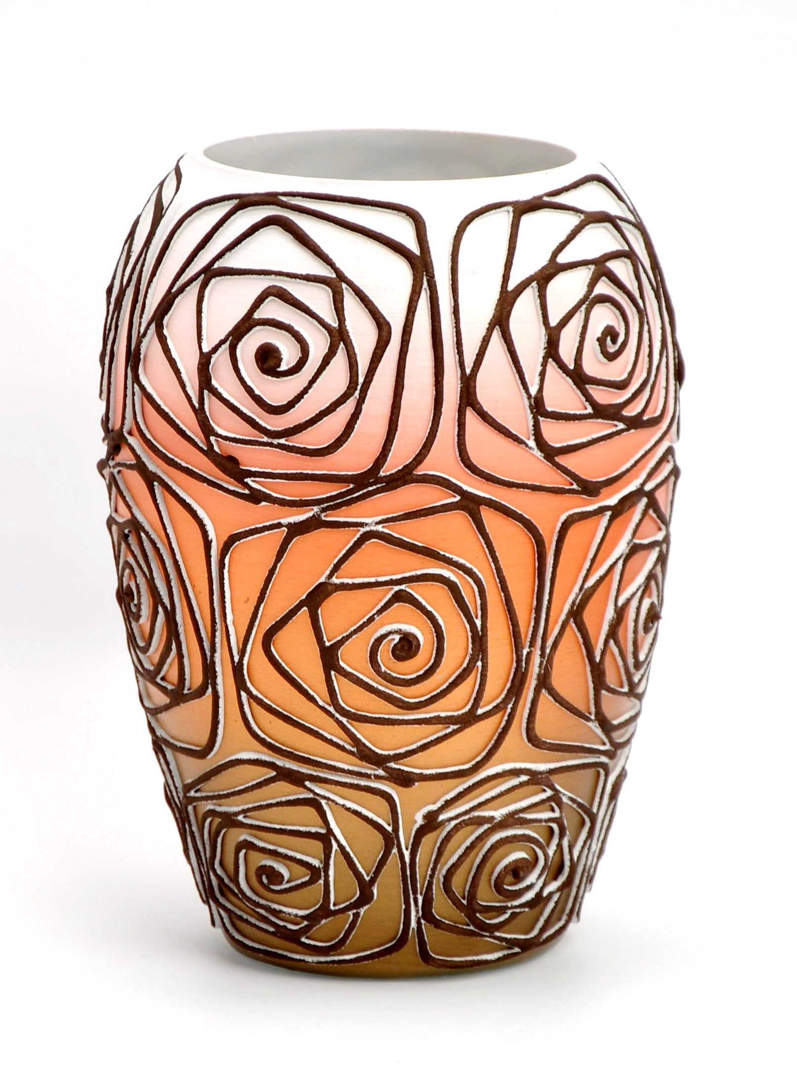 A beautifully hand-painted glass art bud vase featuring unique designs and vibrant colors, perfect for home decor.