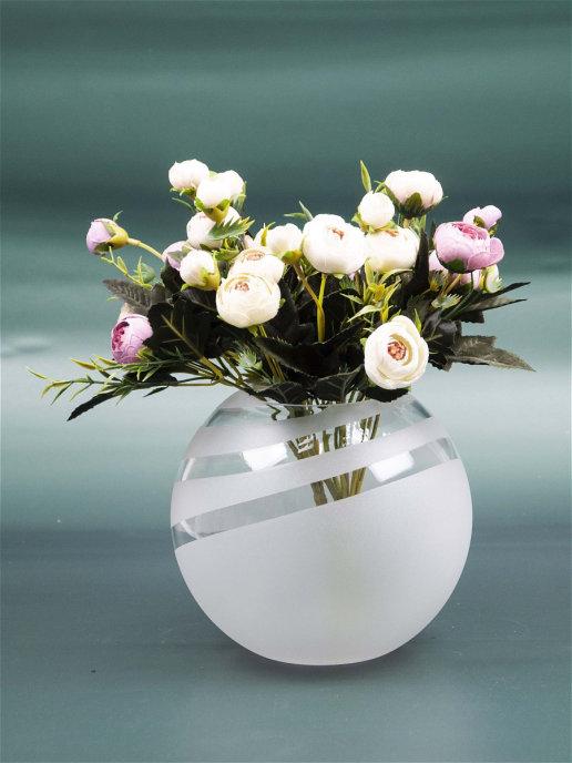 A beautifully hand-painted glass vase with unique designs, showcasing a white interior and vibrant colors, perfect for home decor.