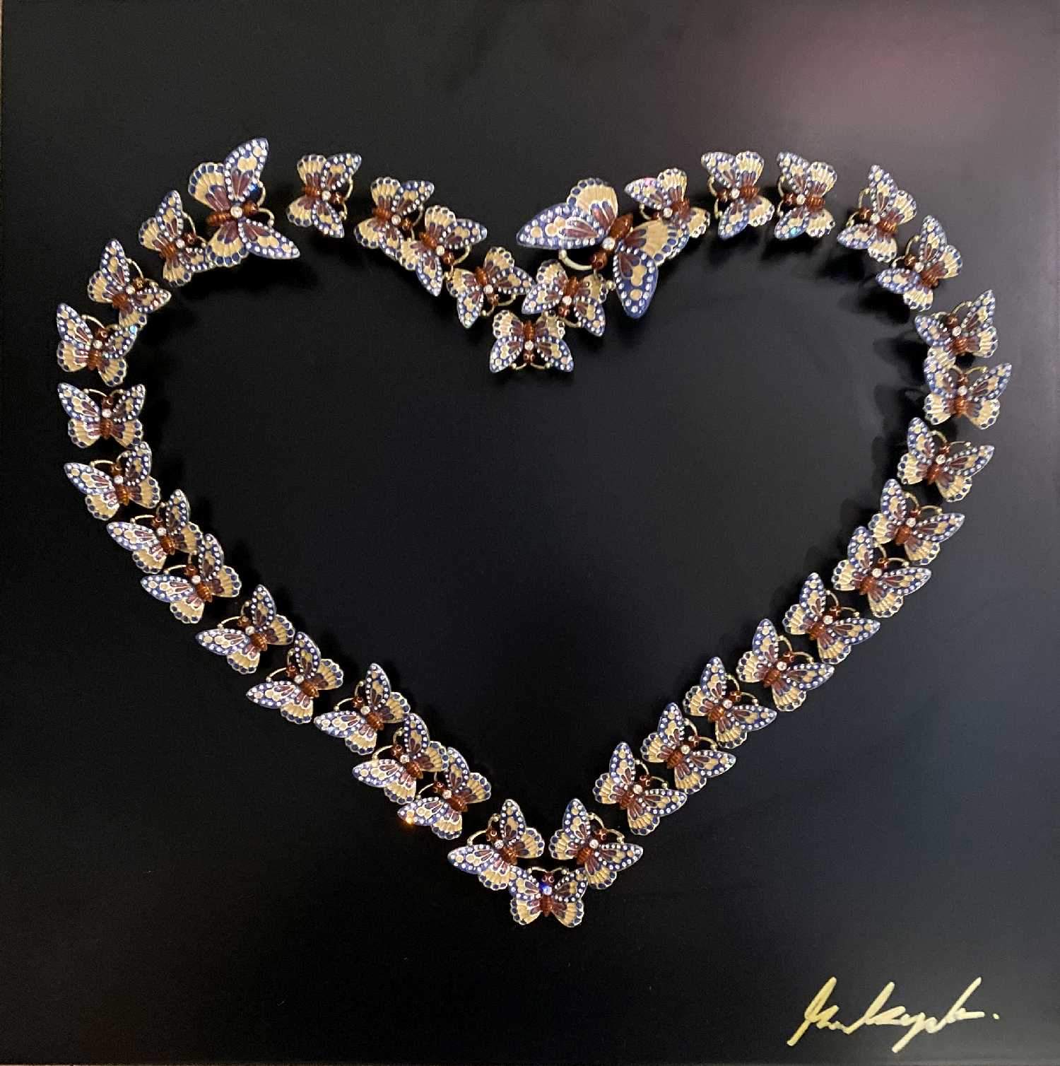 Heart of Love and Life Wall Art by Keren Kopal featuring a Holly blue heart design, handmade and signed by the artist.