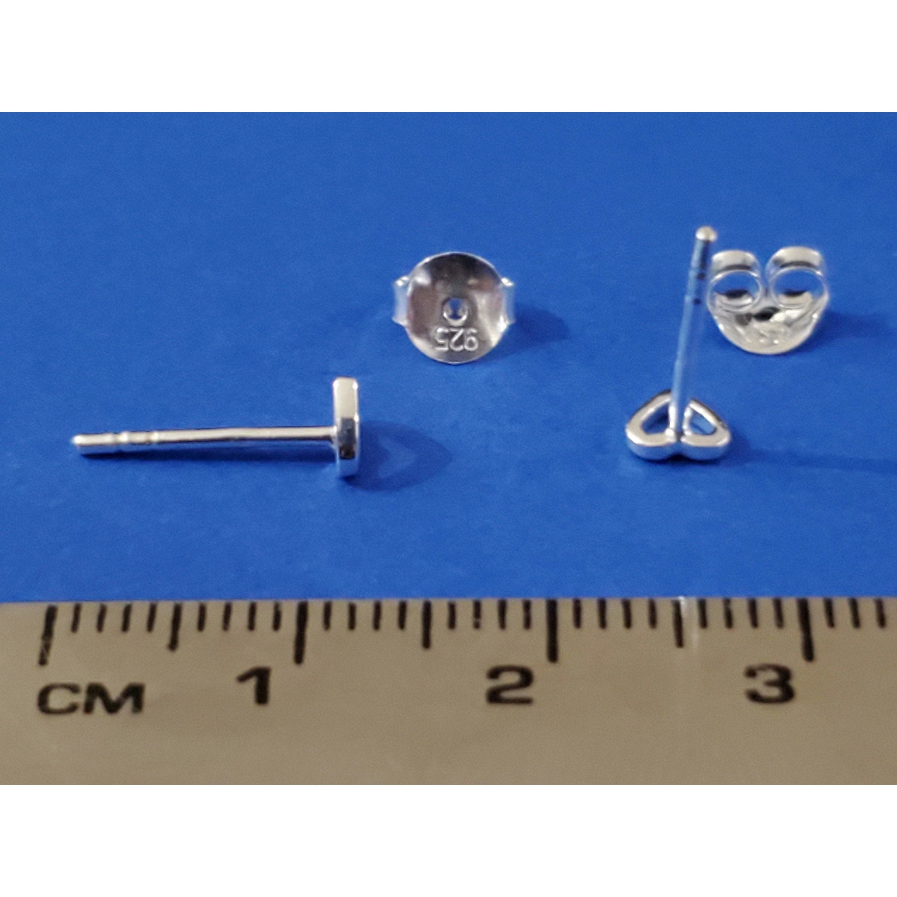 Heart Shape Openwork Sterling Silver Earrings Studs with intricate design and high polish finish, perfect for elegant occasions.