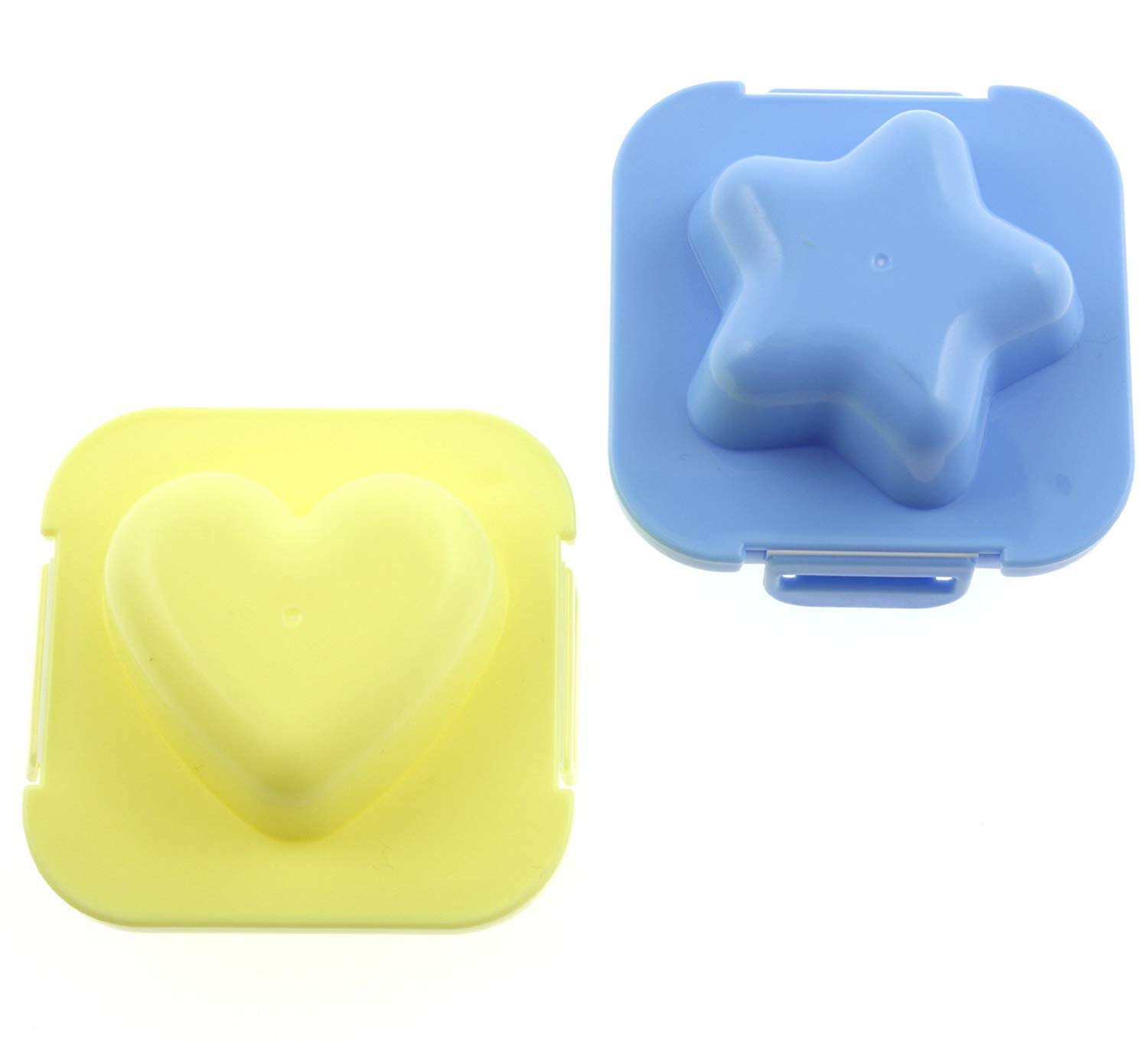 Heart and star-shaped egg molds.