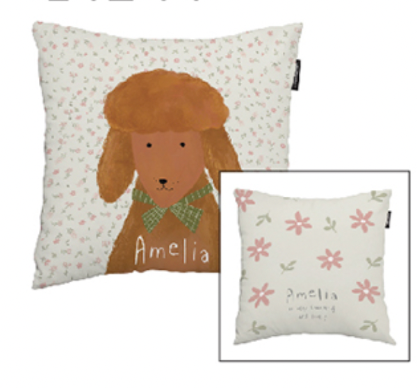 Hey Friends_Amelia double-sided cushion showcasing its stylish design and high-quality microfiber material.