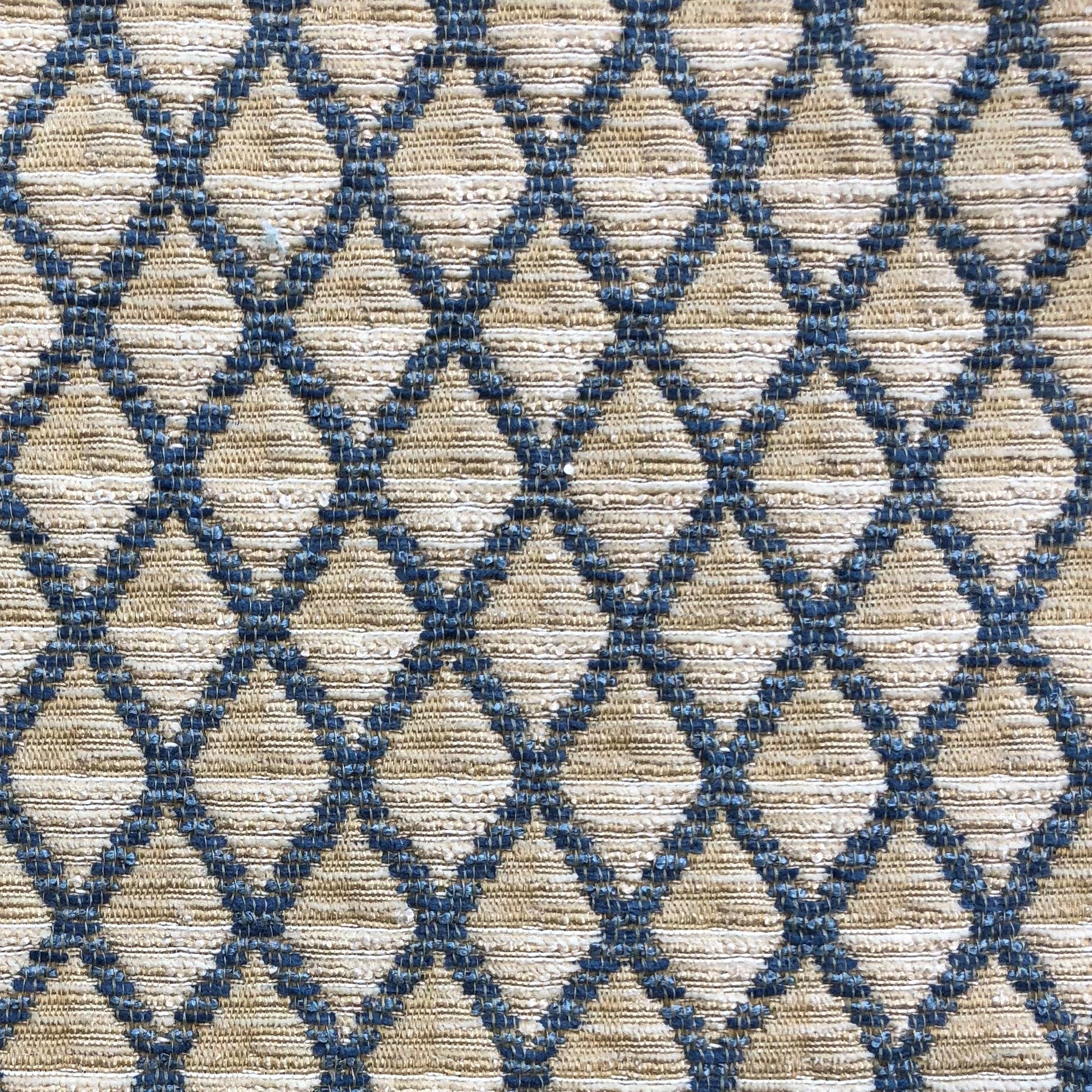 Highland Ridge luxury throw pillow featuring vibrant yellow, blue, and ivory geometric patterns, handmade in the USA.