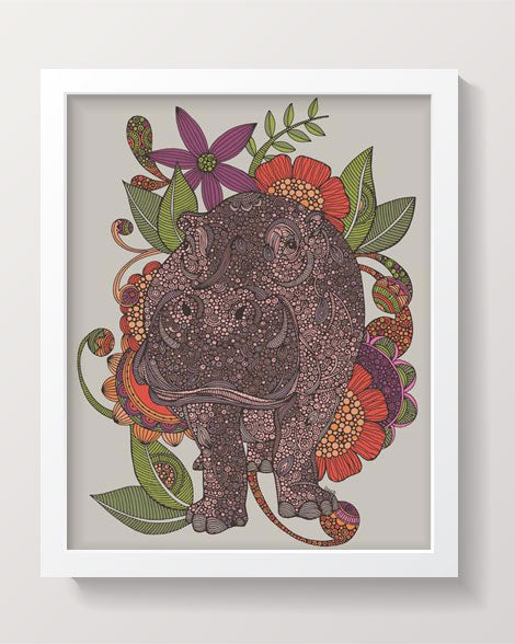 Hippotastique artwork featuring a whimsical hippo design printed on 8x10 photographic paper, vibrant colors ready to frame.