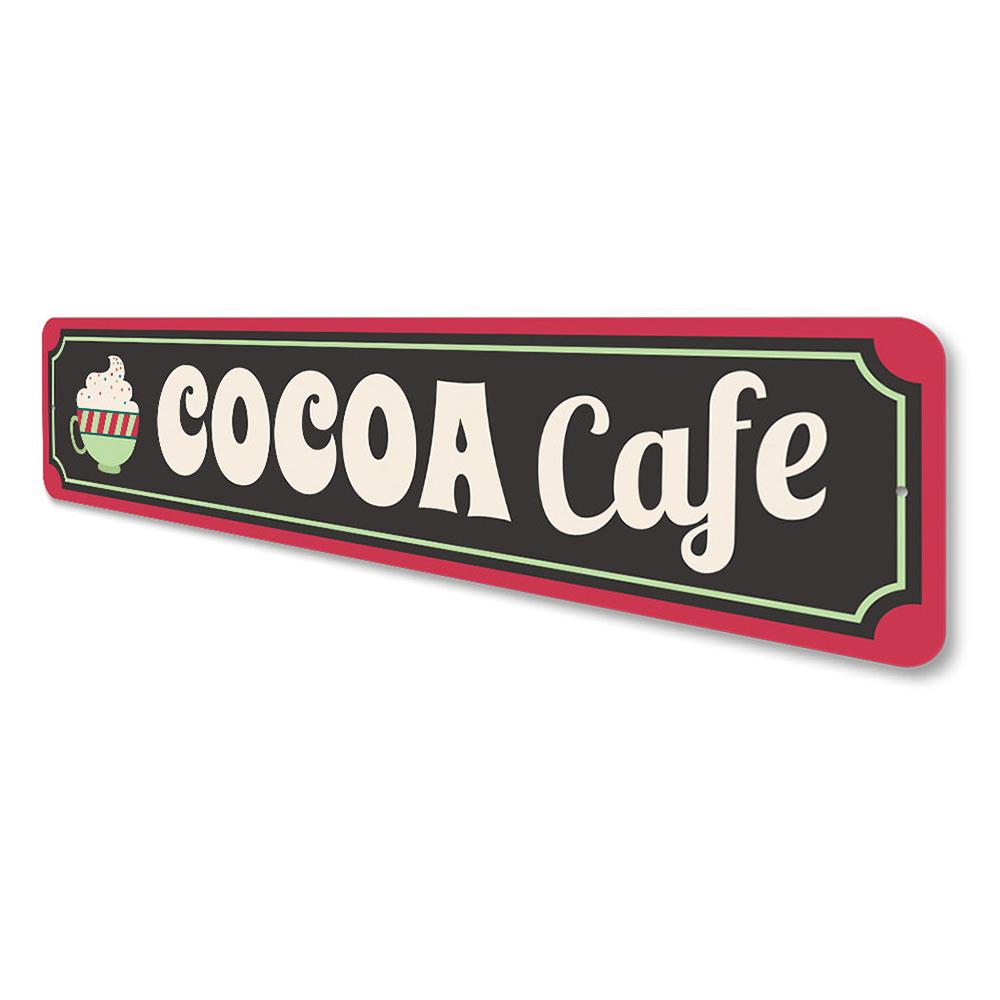 Hot Cocoa Cafe Yuletide Sign featuring festive design and vibrant colors, perfect for Christmas decorations.