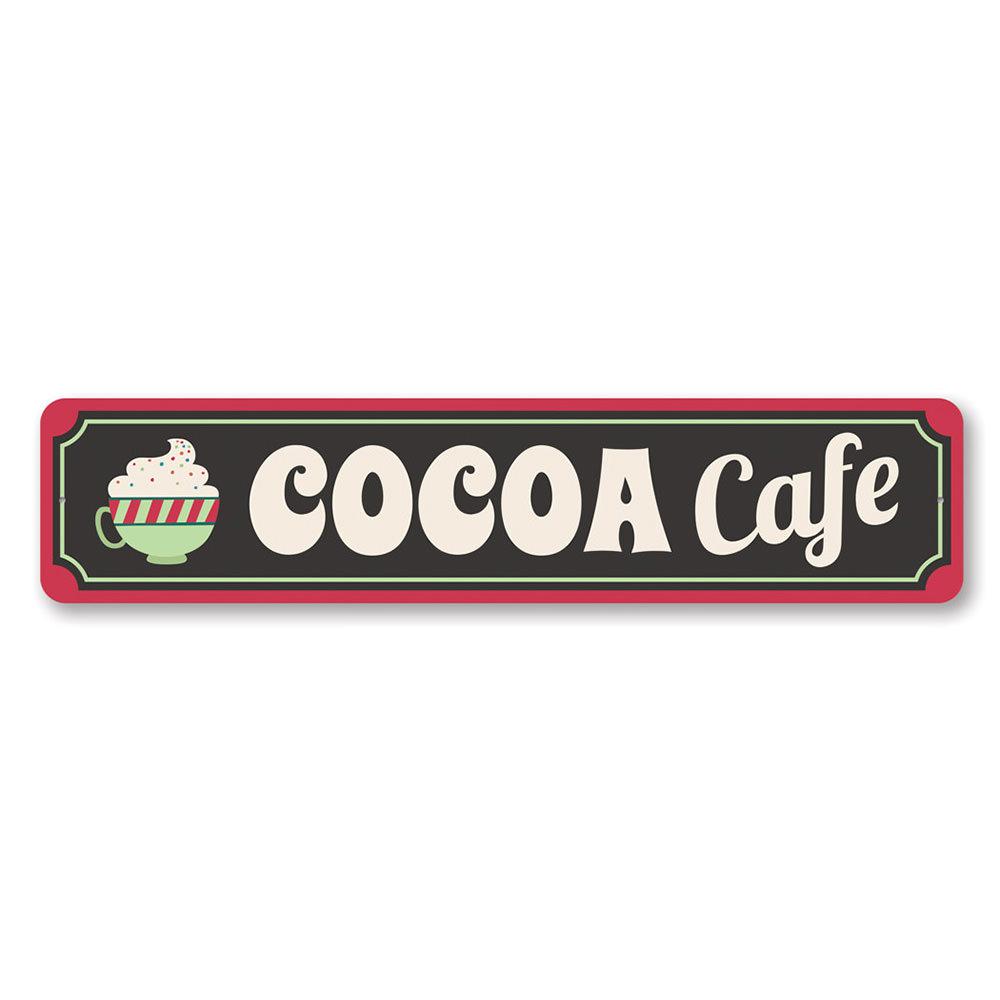 Hot Cocoa Cafe Yuletide Sign featuring festive design and vibrant colors, perfect for Christmas decorations.