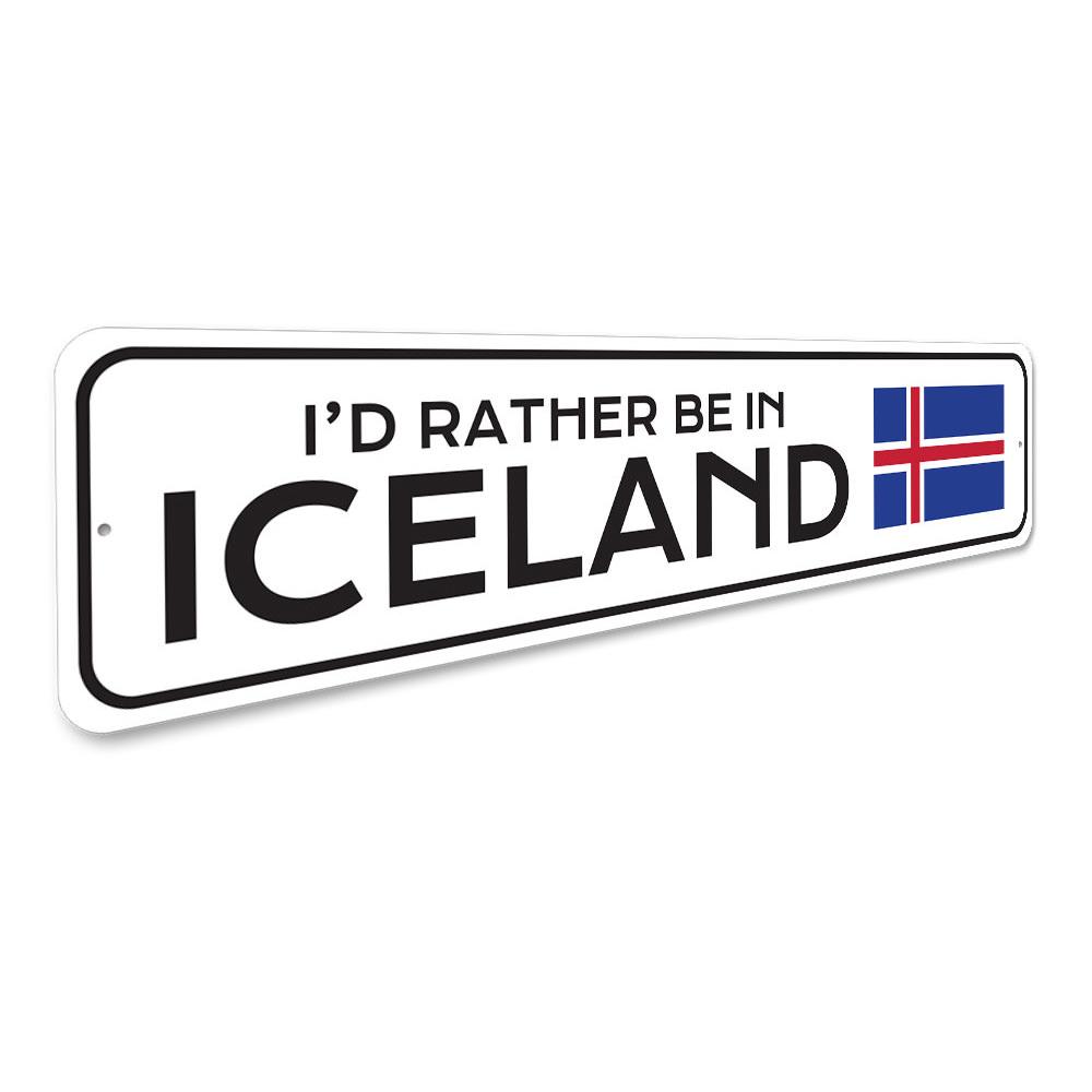 Customizable Iceland sign made of high-quality aluminum, featuring pre-drilled holes for easy mounting.