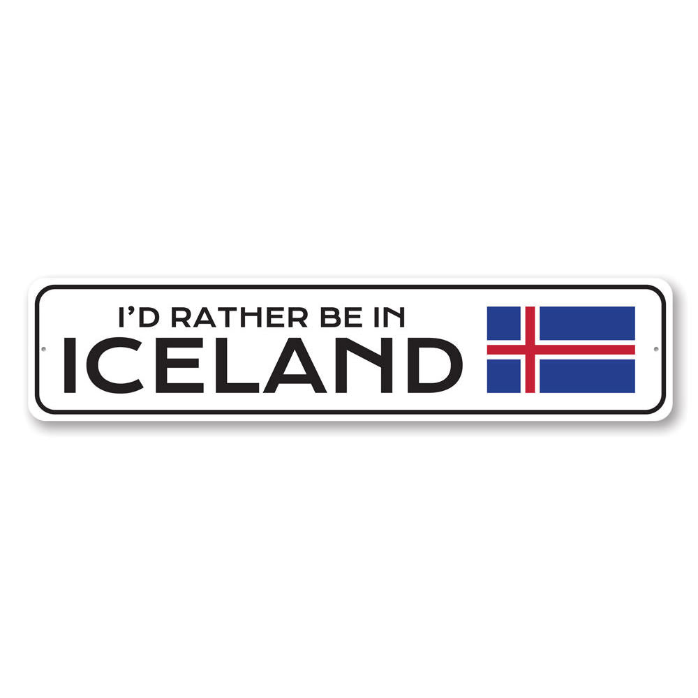 Customizable Iceland sign made of high-quality aluminum, featuring pre-drilled holes for easy mounting.