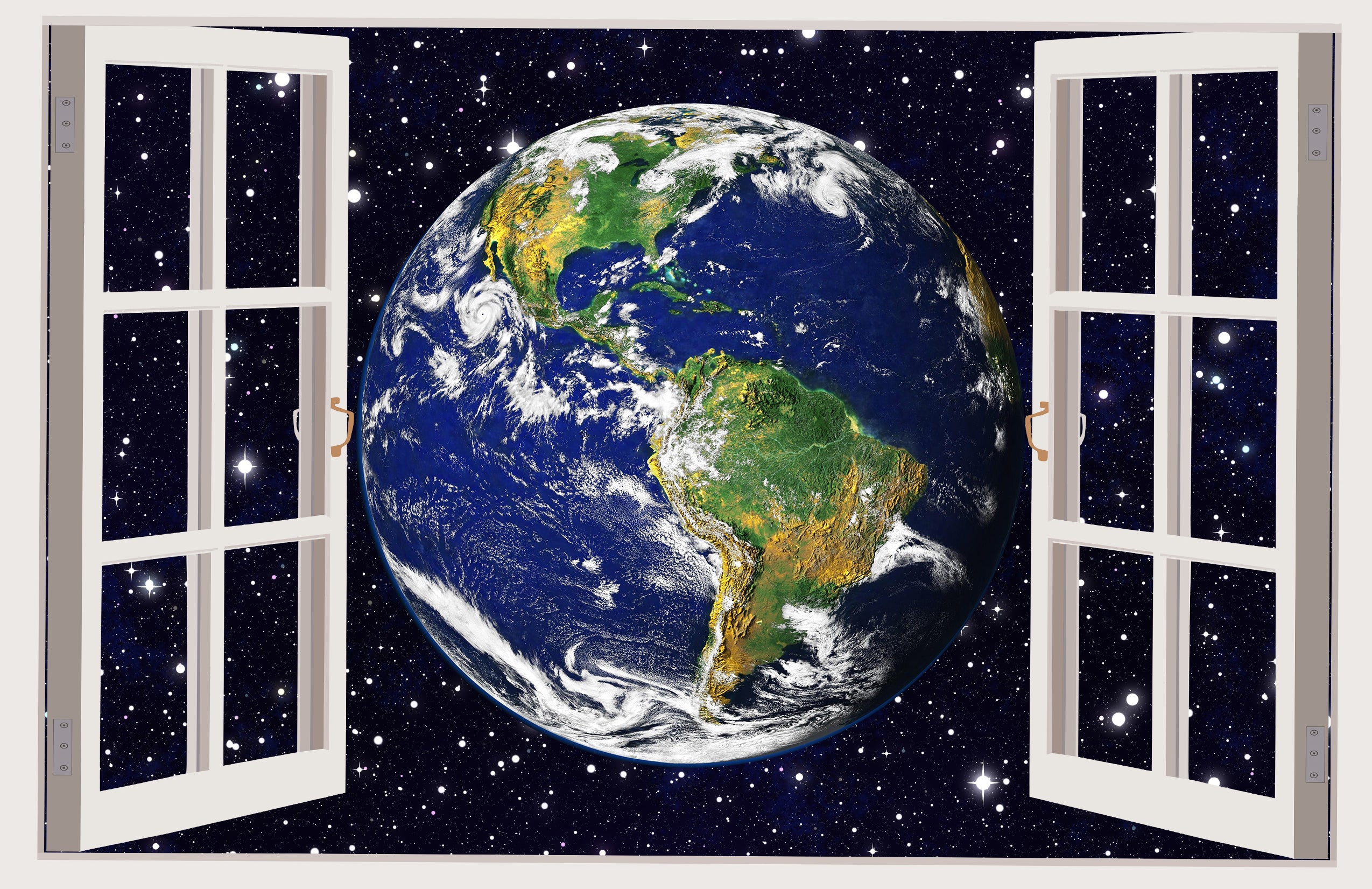 A vibrant 3D window wall decal showcasing a scenic view, perfect for home decor.