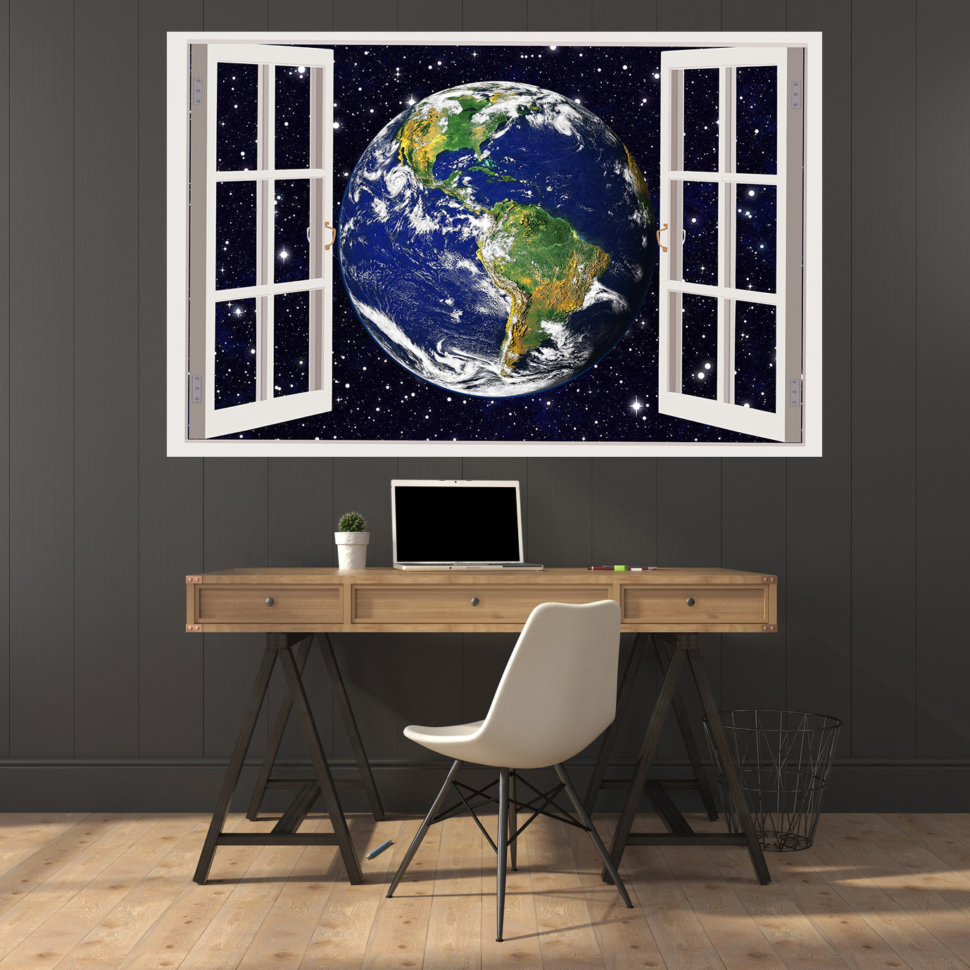 A vibrant 3D window wall decal showcasing a scenic view, perfect for home decor.