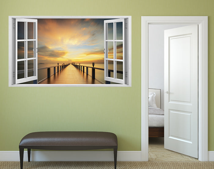 A collection of impressive 3D window wall decals showcasing vibrant designs and colors, ideal for home decor.