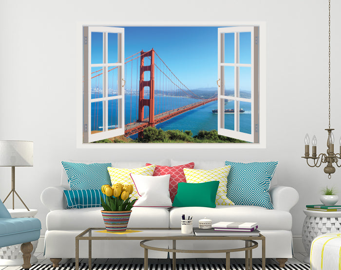 A vibrant room featuring impressive 3D window wall decals, showcasing colorful designs on smooth surfaces.