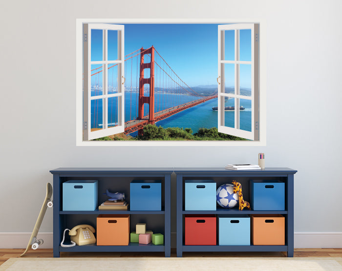 A vibrant room featuring impressive 3D window wall decals, showcasing colorful designs on smooth surfaces.