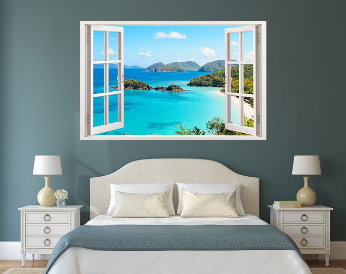 A collection of impressive 3D window wall decals showcasing vibrant designs, perfect for home decor.