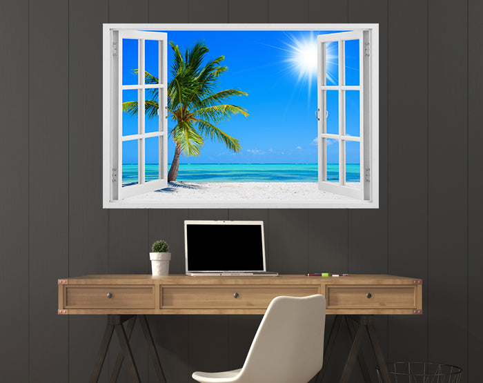 A collection of impressive 3D window wall decals featuring vibrant designs, showcasing their removable and easy-to-apply features on a smooth surface.