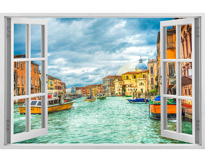 A collection of impressive 3D window wall decals showcasing vibrant designs, perfect for home decor.