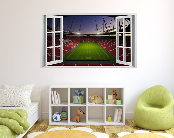 A vibrant and colorful 3D window wall decal showcasing a scenic view, perfect for home decor.