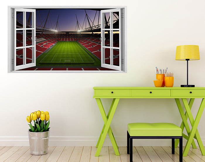 A vibrant and colorful 3D window wall decal showcasing a scenic view, perfect for home decor.