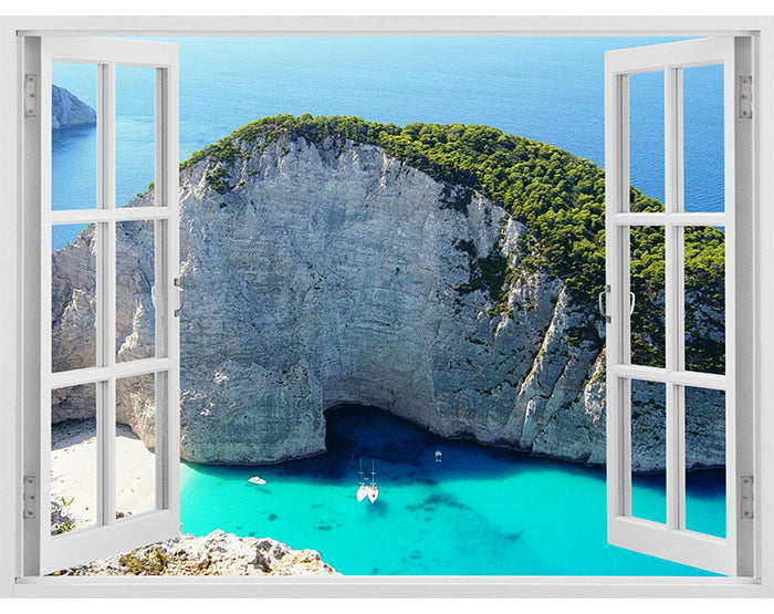 A collection of impressive 3D window wall decals showcasing vibrant designs, perfect for home decor.