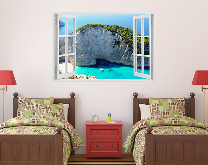 A collection of impressive 3D window wall decals showcasing vibrant designs, perfect for home decor.