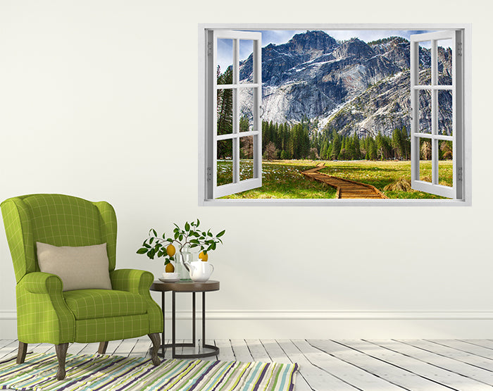 A vibrant display of impressive 3D window wall decals showcasing various designs on a smooth wall surface, enhancing the room's decor.