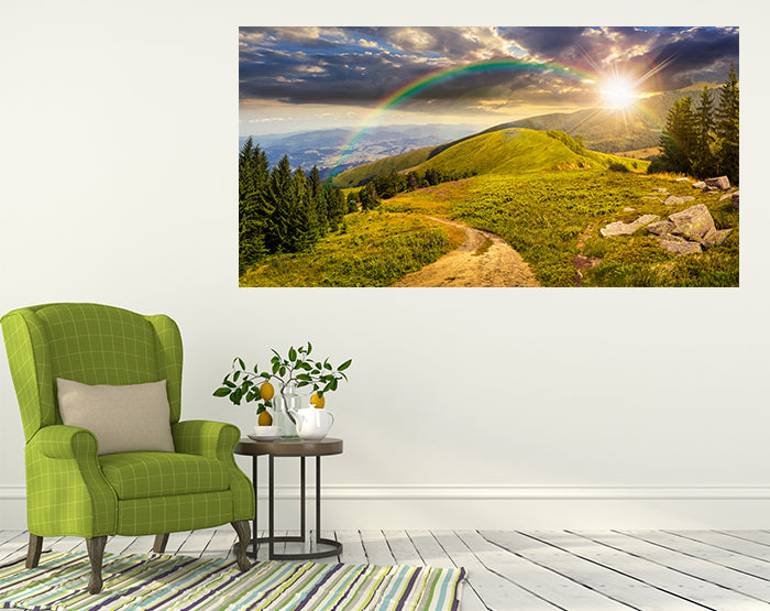 A collection of colorful removable wall decals displayed on a smooth wall, showcasing various designs and patterns.