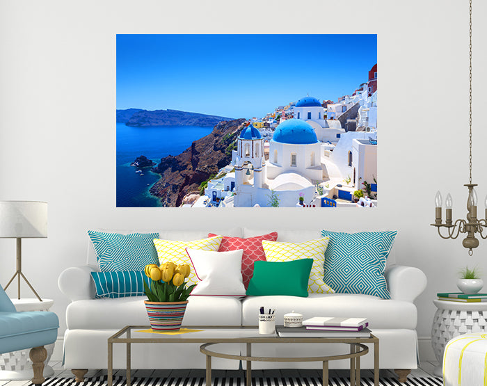 A collection of colorful removable wall decals displayed on a smooth surface, showcasing various designs and patterns.