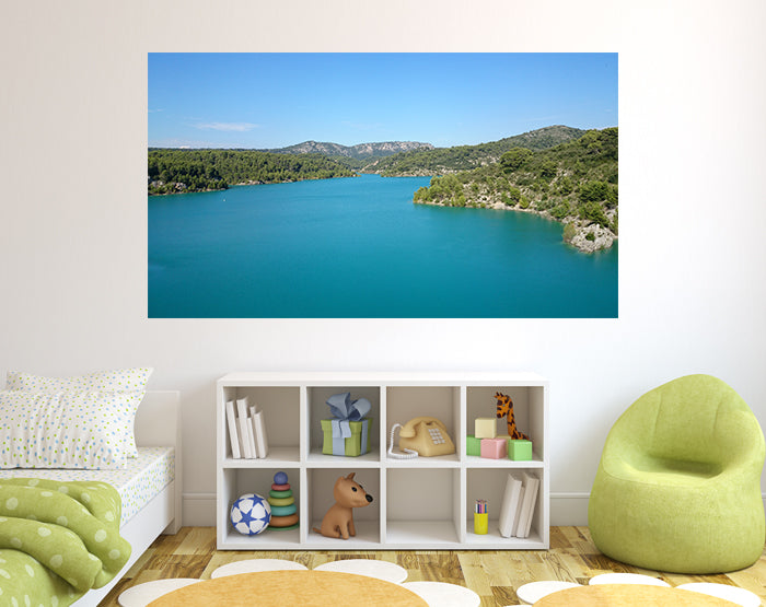 A collection of colorful and stylish removable wall decals displayed on a smooth surface, showcasing various designs and patterns.