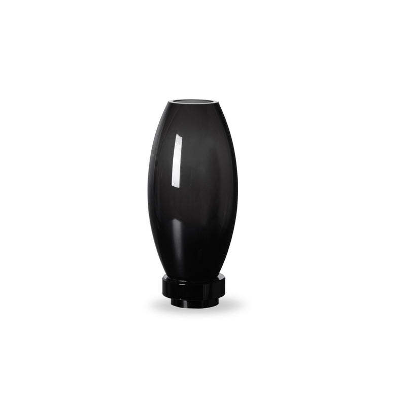 Innovative modern vase in black high-end glass, showcasing a sleek and minimalist design, perfect for contemporary decor.