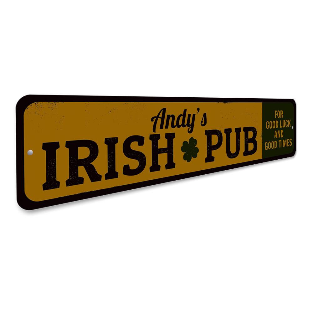 Irish Pub Shamrock Sign made of high-quality aluminum, featuring a vibrant shamrock design, perfect for home decor.