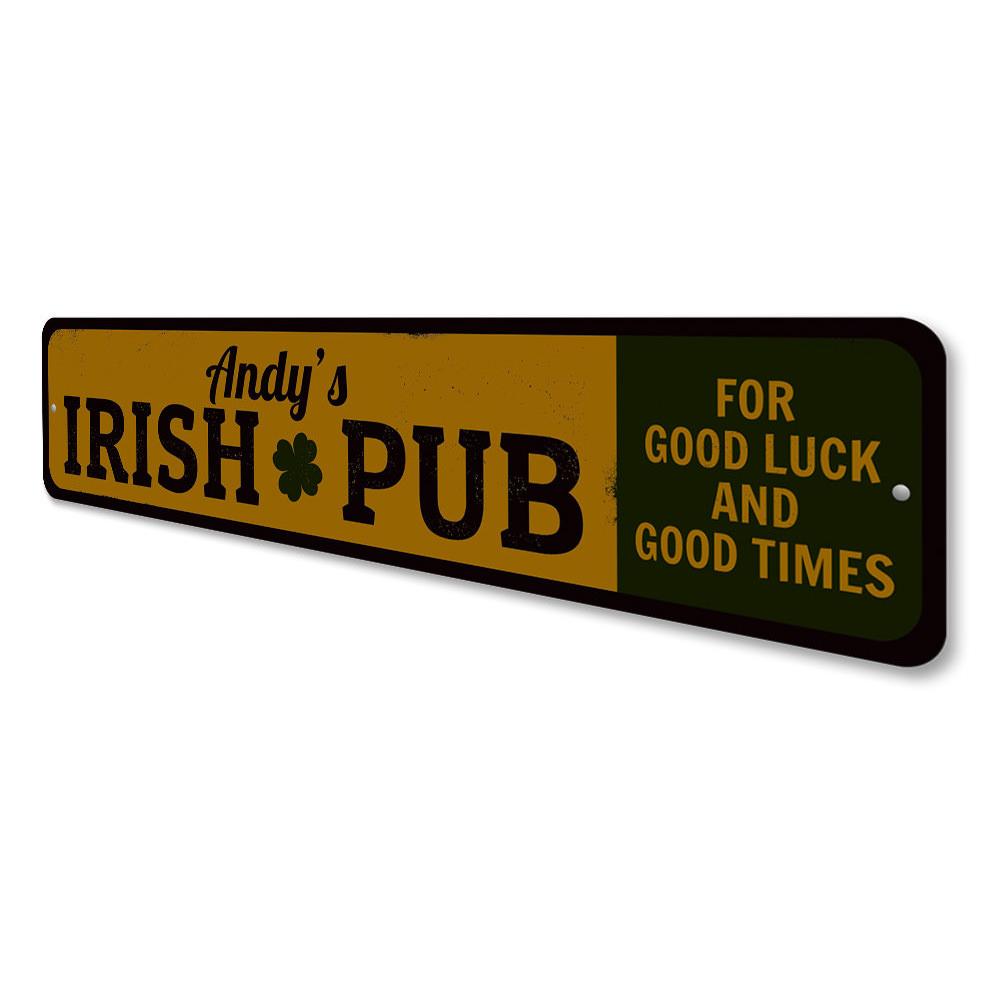 Irish Pub Shamrock Sign made of high-quality aluminum, featuring a vibrant shamrock design, perfect for home decor.