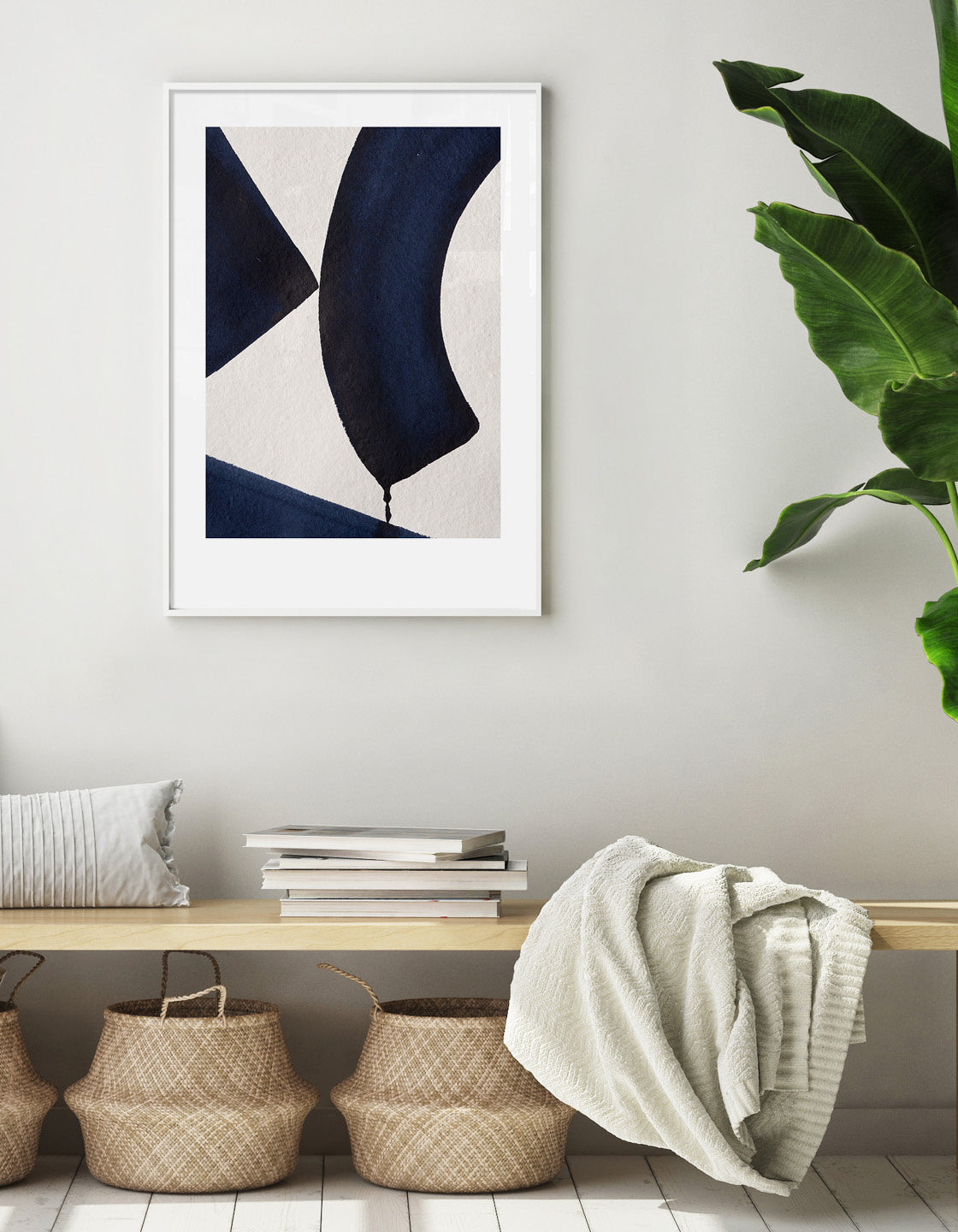 Japandi VII abstract print on handmade Indian paper featuring natural textures and earthy tones, ideal for modern interiors.