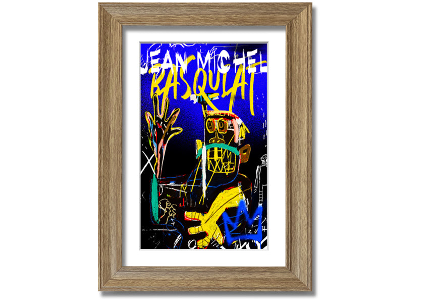 Jean Michel Basquiat Monster artwork printed on coated polyester canvas, mounted on a 44mm box frame, showcasing vibrant colors and dynamic design.