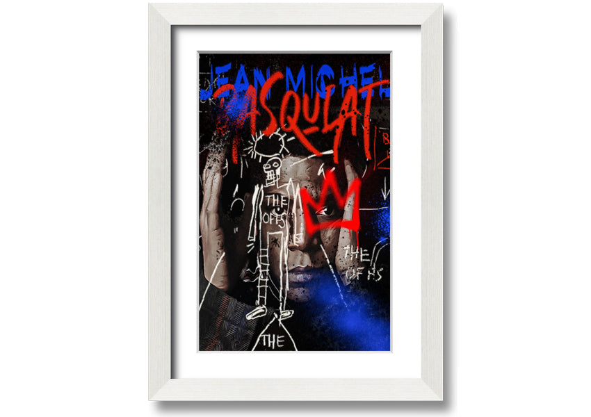 Jean Michel Robot artwork printed on coated polyester canvas, mounted on a 44mm box frame, showcasing vibrant colors and modern design.