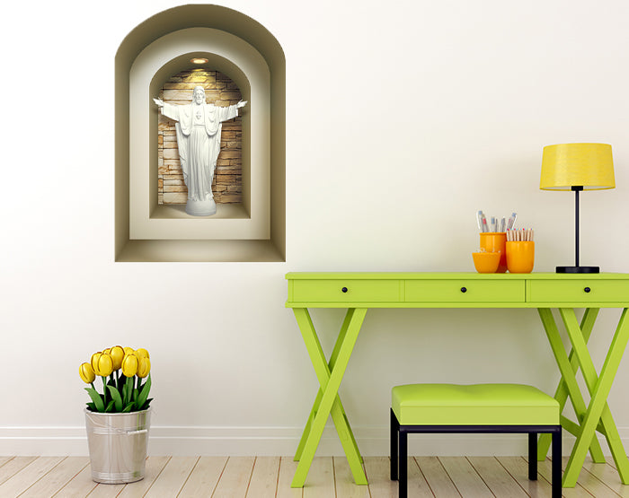 Jesus 3D wall stickers featuring vibrant designs, perfect for home decor.