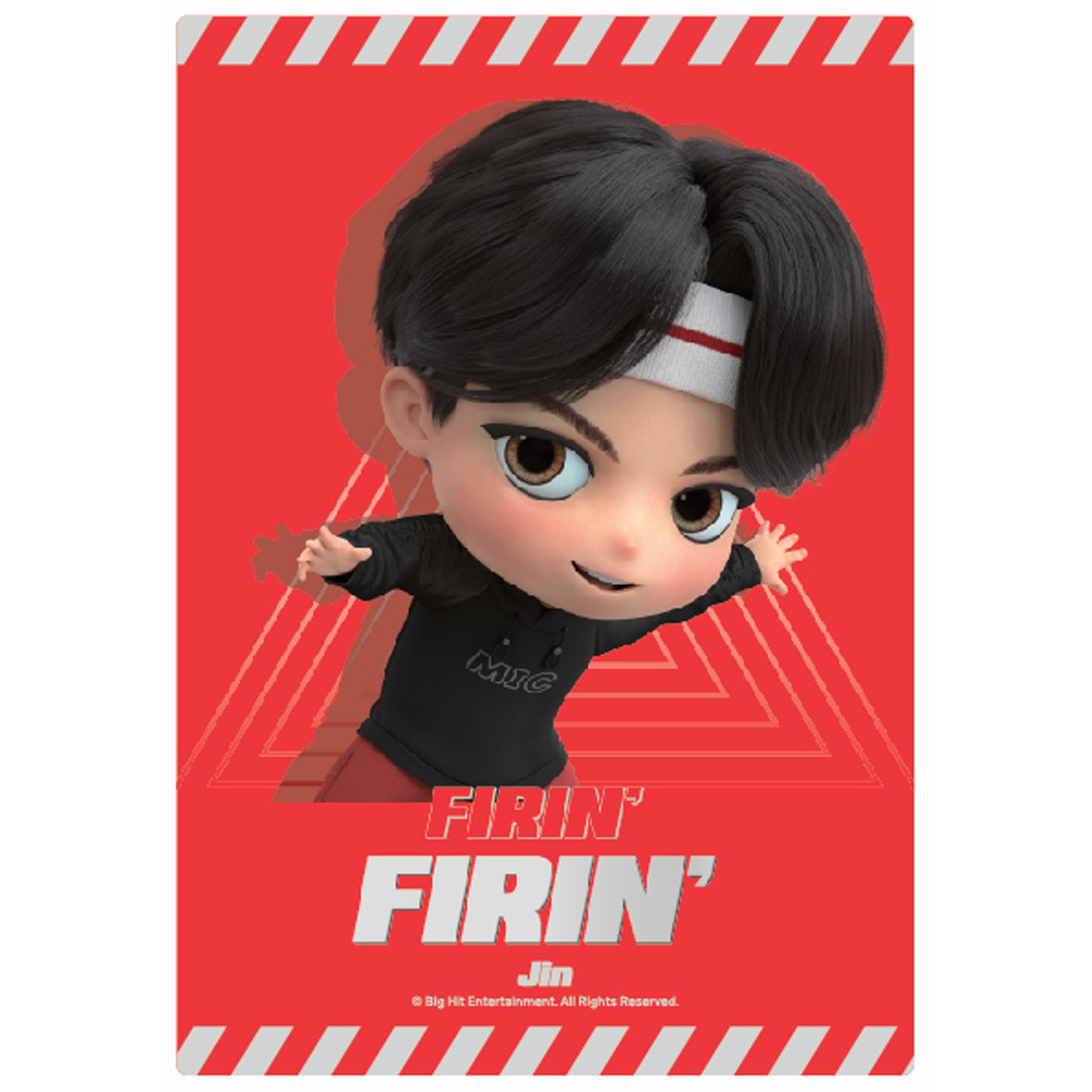 Jin MIC Drop Mini Poster featuring vibrant colors and air-purifying technology.