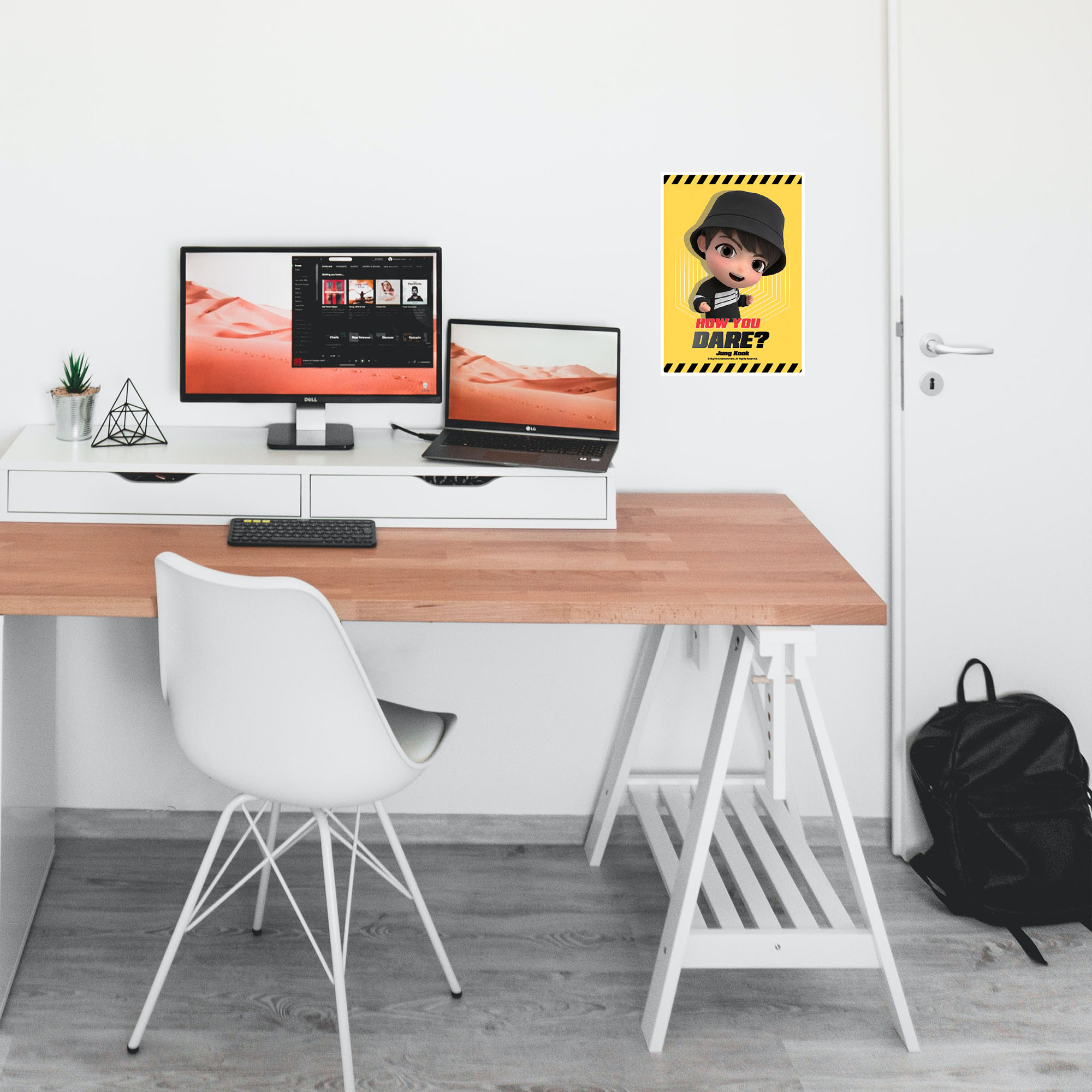 Jung Kook MIC Drop Mini Poster featuring vibrant colors and lyrics, designed for air purification.