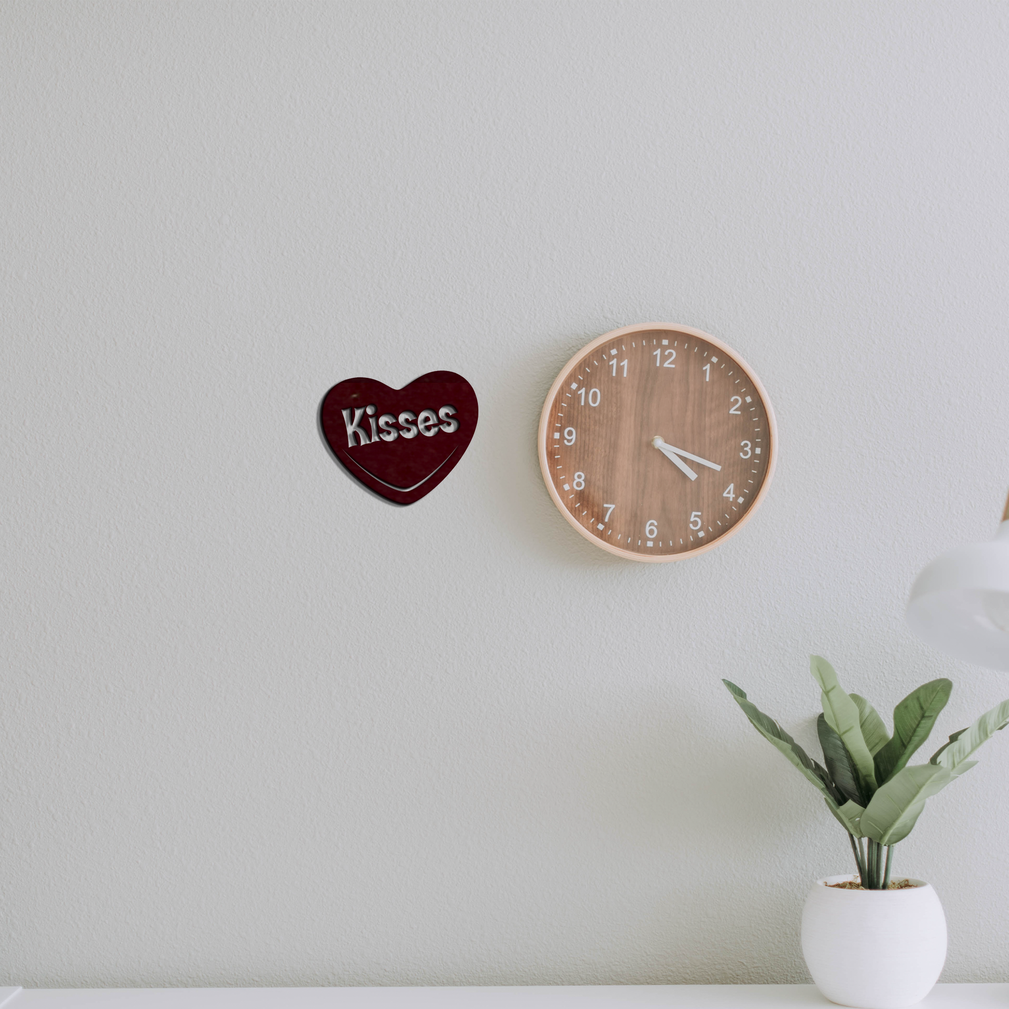 Kisses Candy Heart Metal Wall Art in vibrant colors, showcasing a heart design made from durable 16 gauge steel, perfect for home decor.