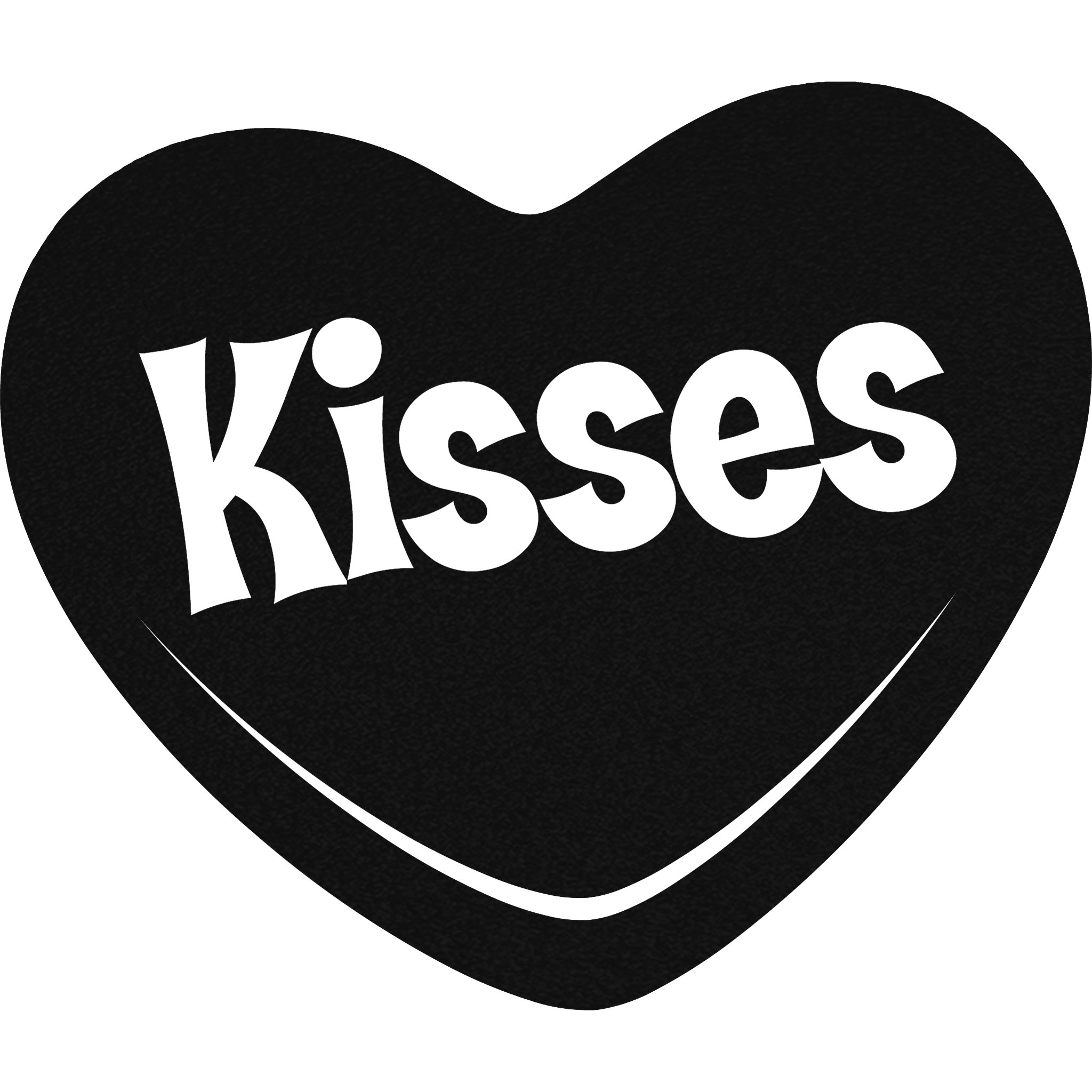 Kisses Candy Heart Metal Wall Art in vibrant colors, showcasing a heart design made from durable 16 gauge steel, perfect for home decor.