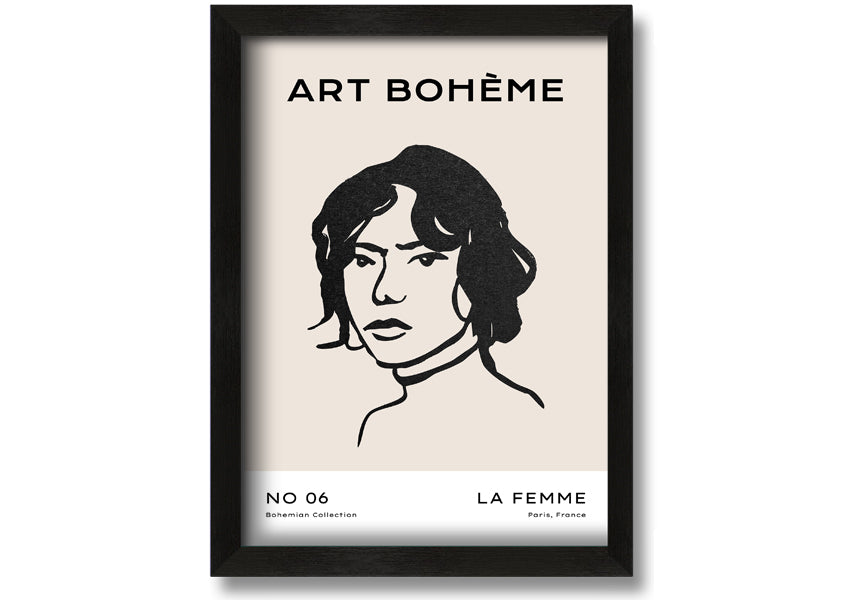 La Boheme framed print showcasing elegant design and multiple frame options, handmade in the UK.
