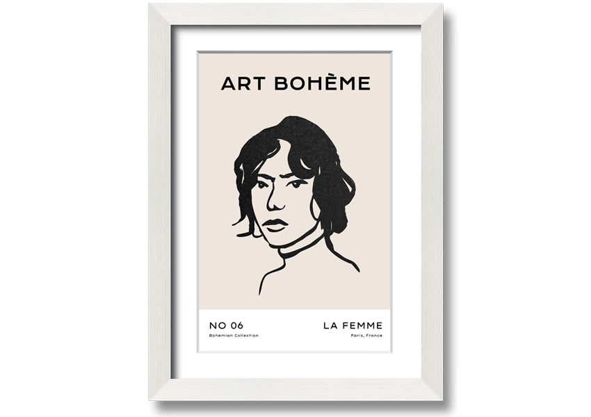 La Boheme framed print showcasing elegant design and multiple frame options, handmade in the UK.