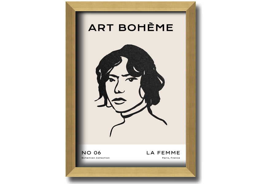 La Boheme framed print showcasing elegant design and multiple frame options, handmade in the UK.