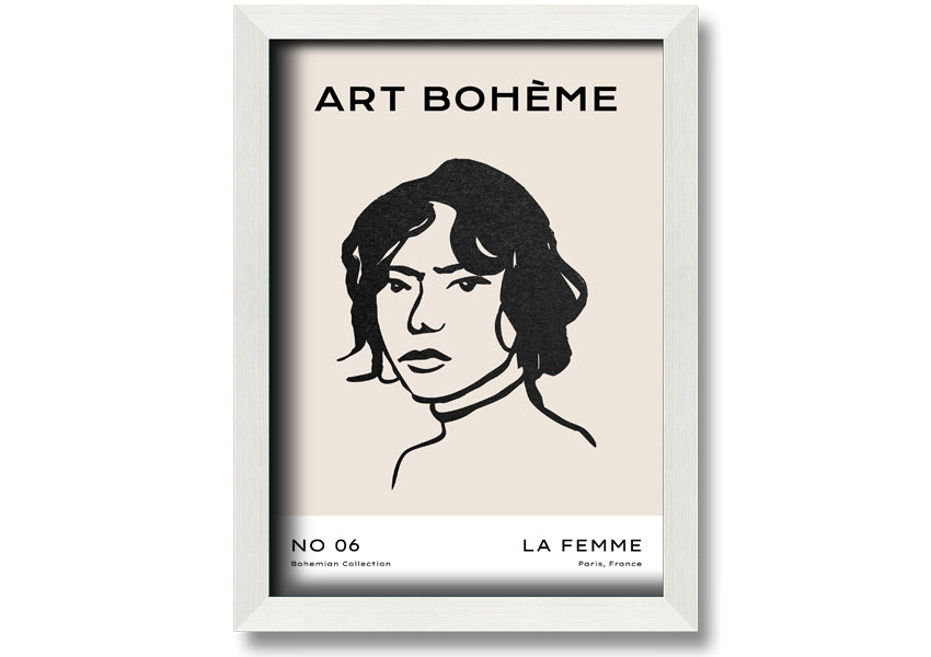 La Boheme framed print showcasing elegant design and multiple frame options, handmade in the UK.