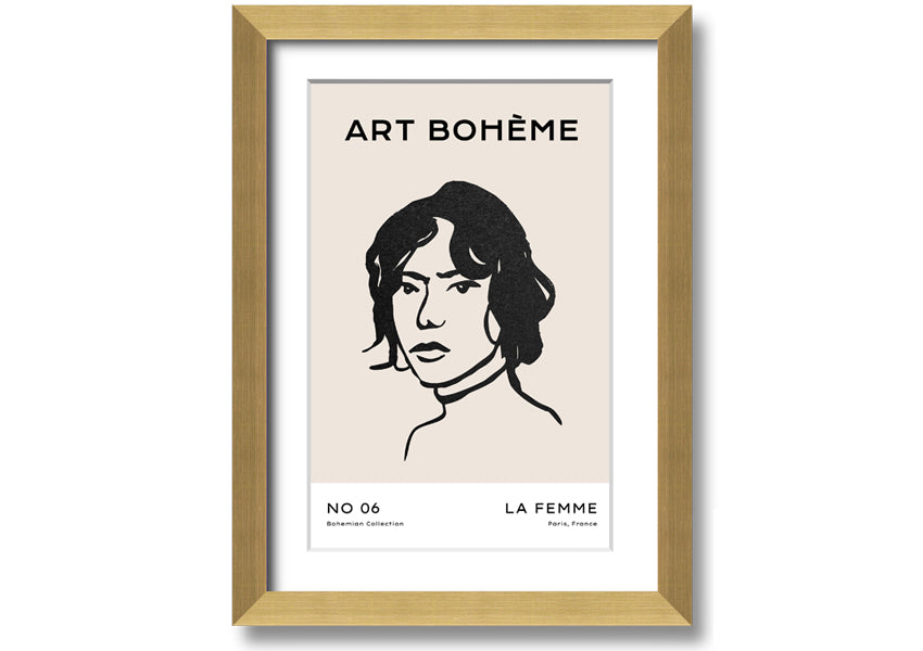 La Boheme framed print showcasing elegant design and multiple frame options, handmade in the UK.