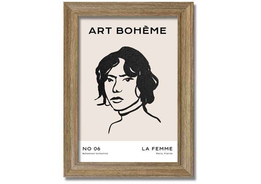 La Boheme framed print showcasing elegant design and multiple frame options, handmade in the UK.