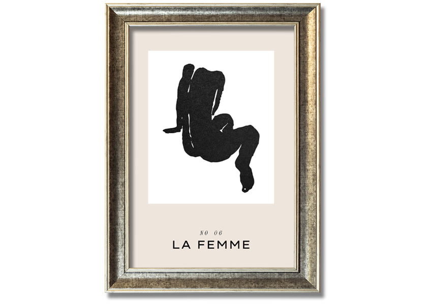 La Femme Body framed print showcasing elegant design in multiple frame colours, ready to hang.